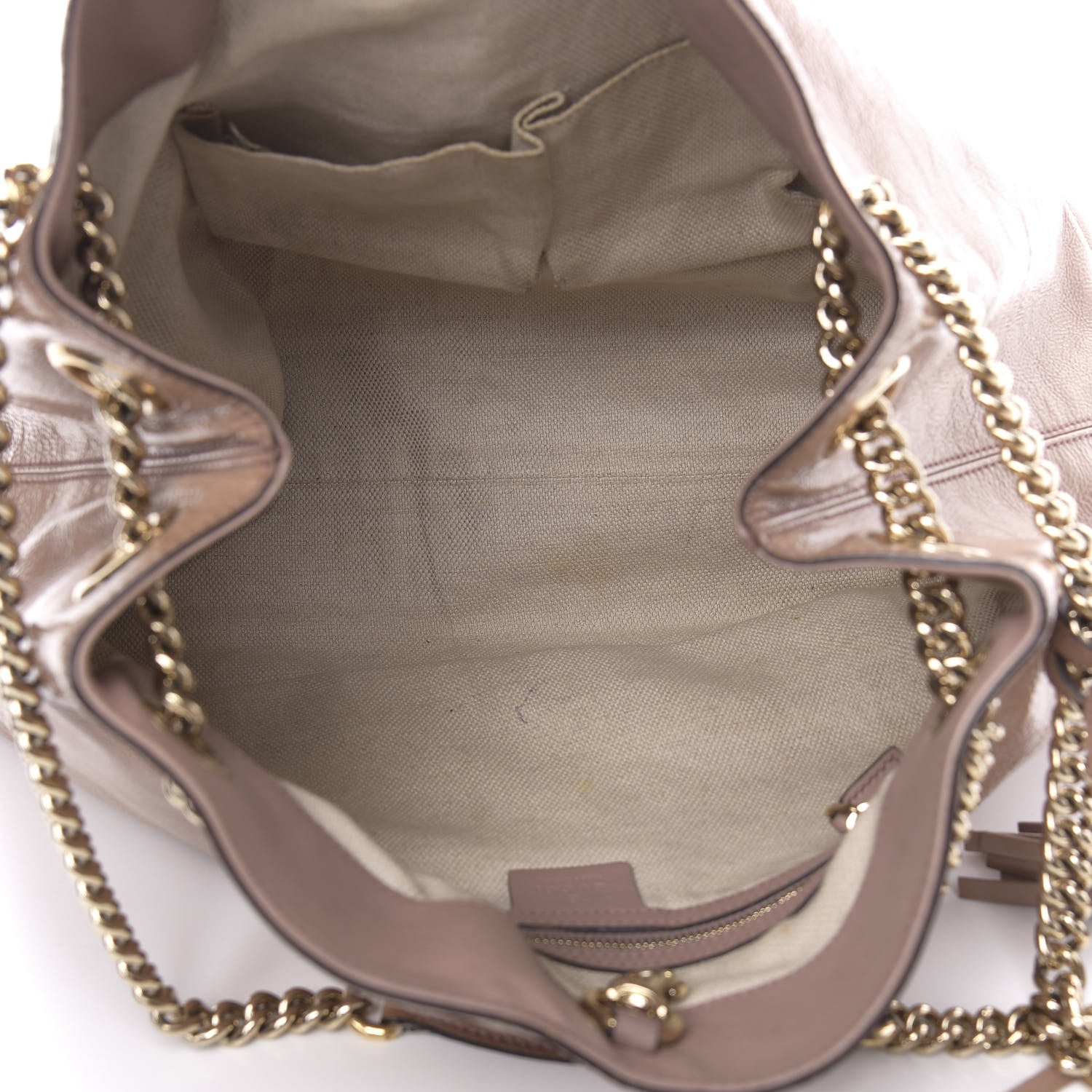 Gucci Patent Medium Soho Chain Shoulder Bag Dark Cipria 5 of 12