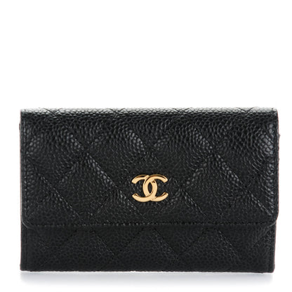 Chanel Caviar Quilted Flap Card Holder Black 1 of 8