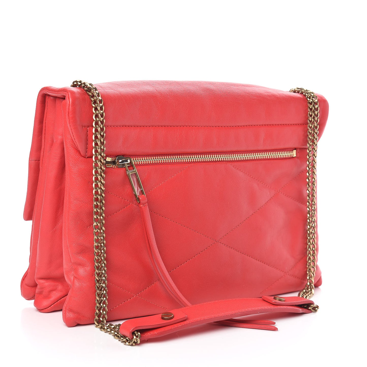 Lambskin Quilted Medium Sugar Flap Shoulder Bag Framboise Raspberry