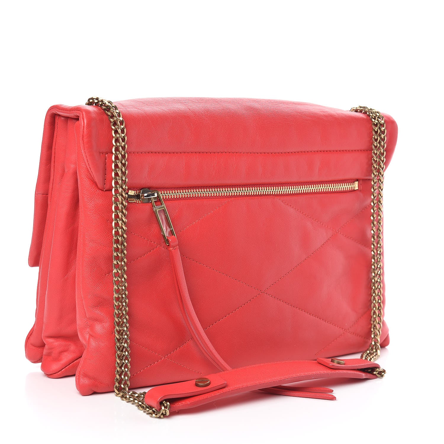 Lanvin Lambskin Quilted Medium Sugar Flap Shoulder Bag Framboise Raspberry 3 of 10