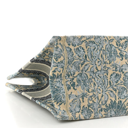 Christian Dior Canvas Embroidered Medium Brocart Book Tote Metallic Blue 9 of 10