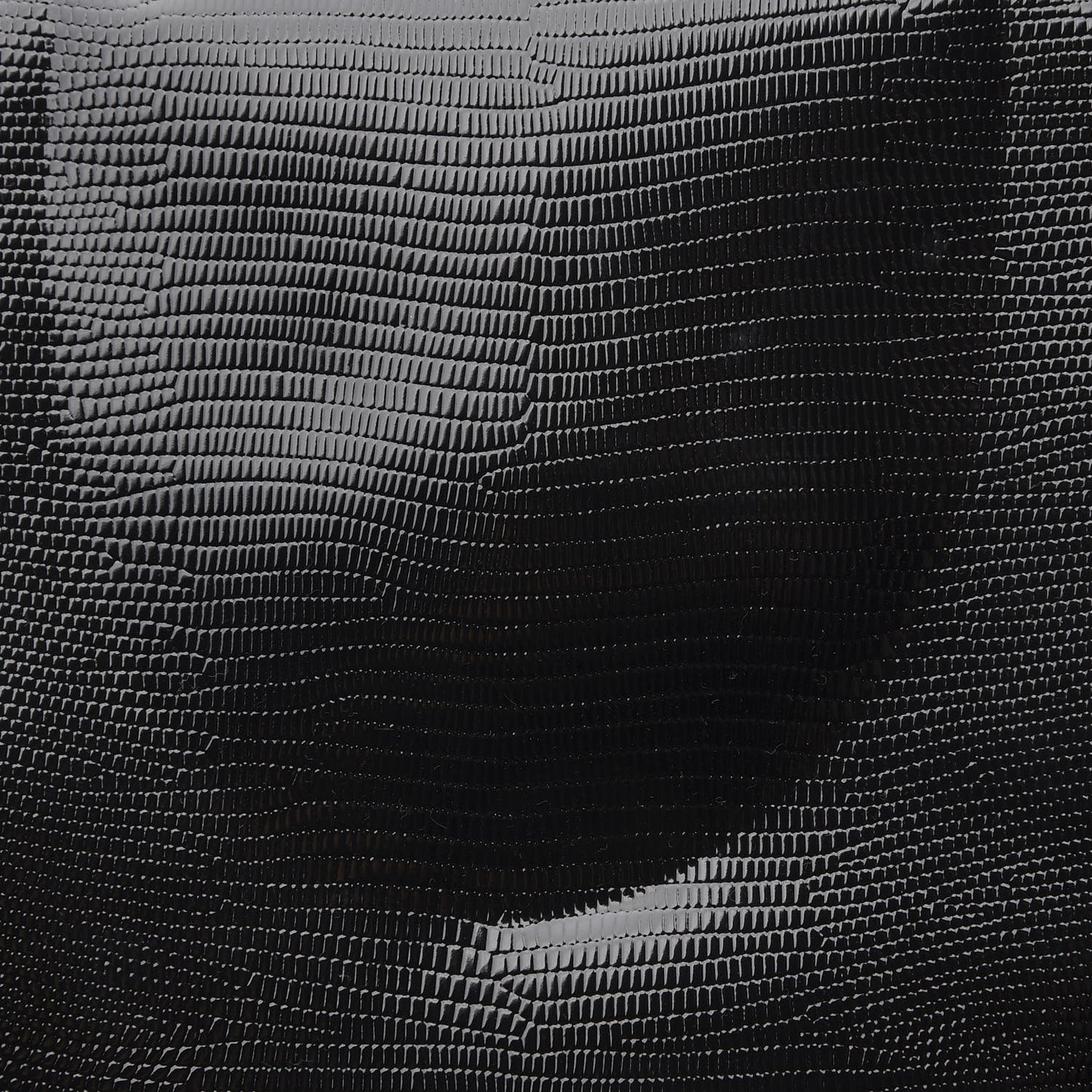 Shiny Calfskin Lizard Embossed Large Uptown Tote Black