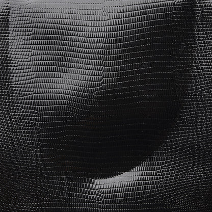 Saint Laurent Shiny Calfskin Lizard Embossed Large Uptown Tote Black 9 of 10
