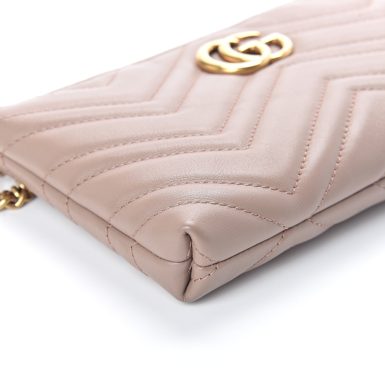 Gucci Calfskin Matelasse Mini GG Marmont Chain Bag Porcelain Rose 6 of 7