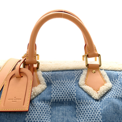 Louis Vuitton Denim Shearling Speedy Bandouliere 40 6 of 9