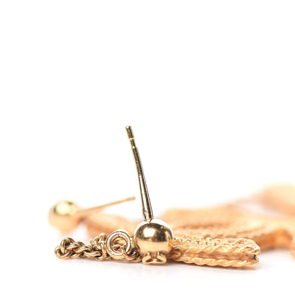 Chanel CC Drop Earrings Matte Gold 7 of 9