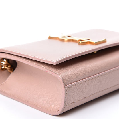 Saint Laurent Grain De Poudre Small Monogram Kate Satchel Pale Pink 8 of 9