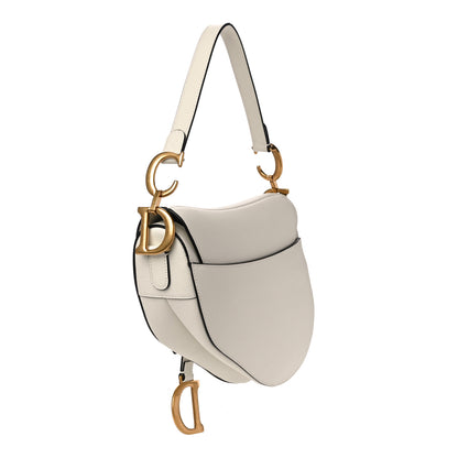 Christian Dior Grained Calfskin Saddle Bag White 3 of 12
