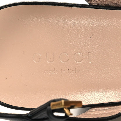 Gucci Lifford Calfskin GG Marmont Ankle Wrap 75mm Sandals 39 Black 7 of 8