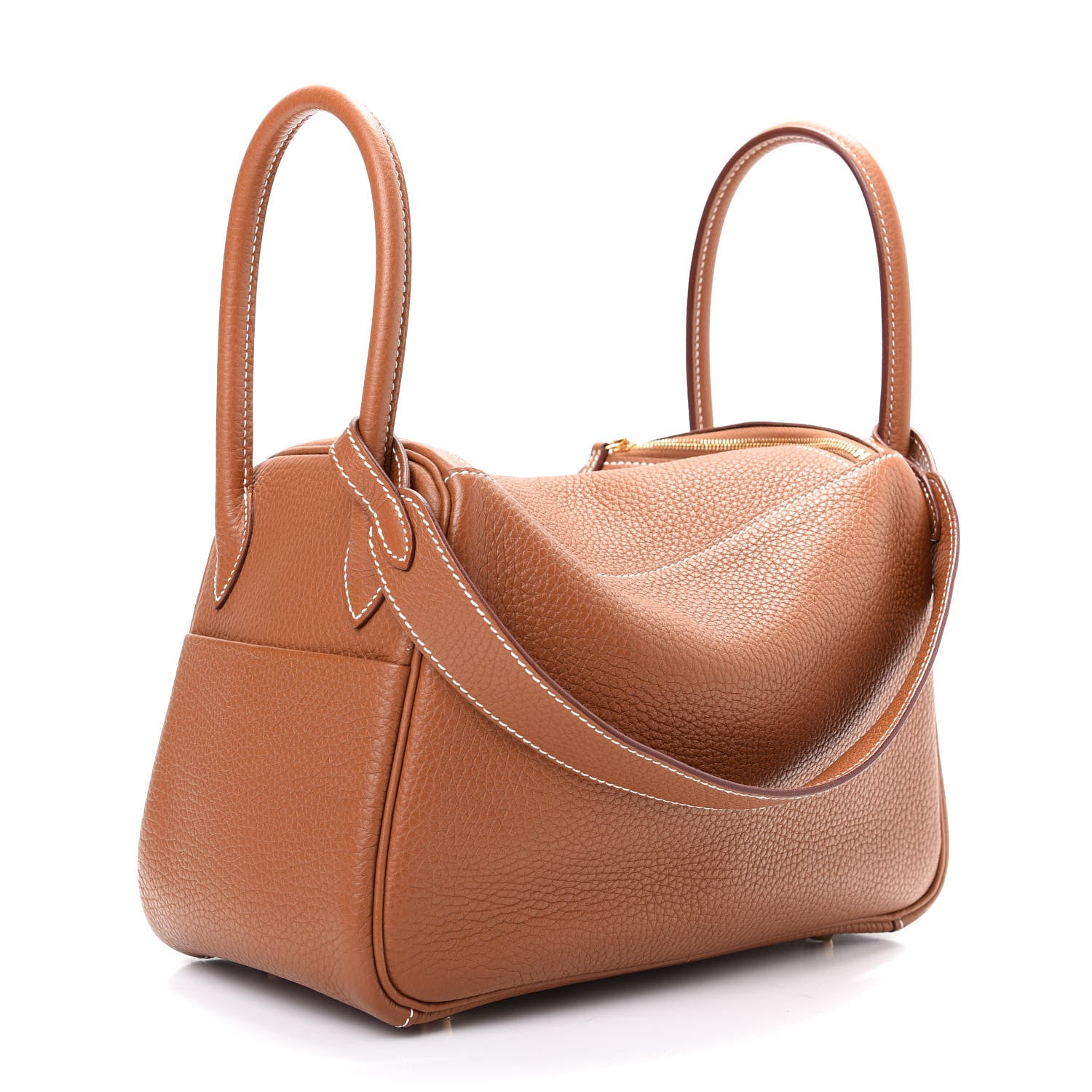 Hermes Taurillon Clemence Lindy 26 Gold 3 of 9