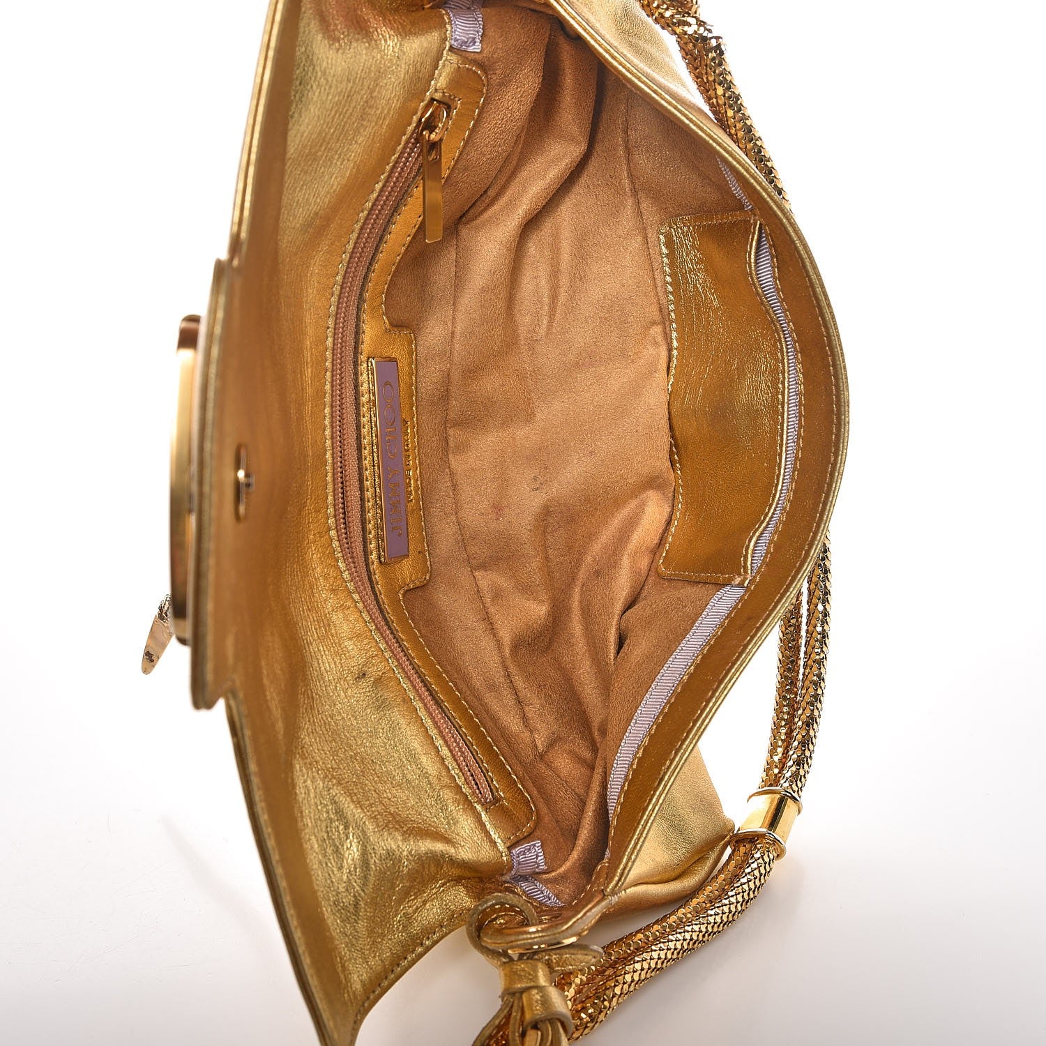 Jimmy Choo Metallic Lambskin Tulita Evening Bag Gold 5 of 15