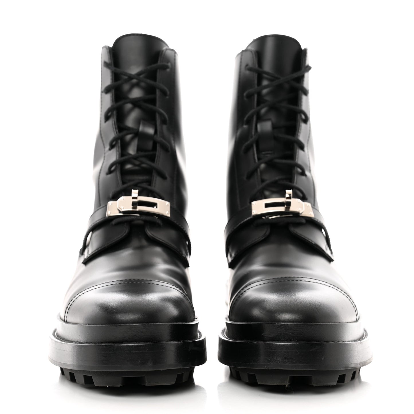 Glossed Calfskin Funk Ankle Boots 37.5 Black