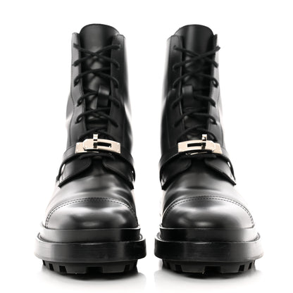 Hermes Glossed Calfskin Funk Ankle Boots 37.5 Black 2 of 8
