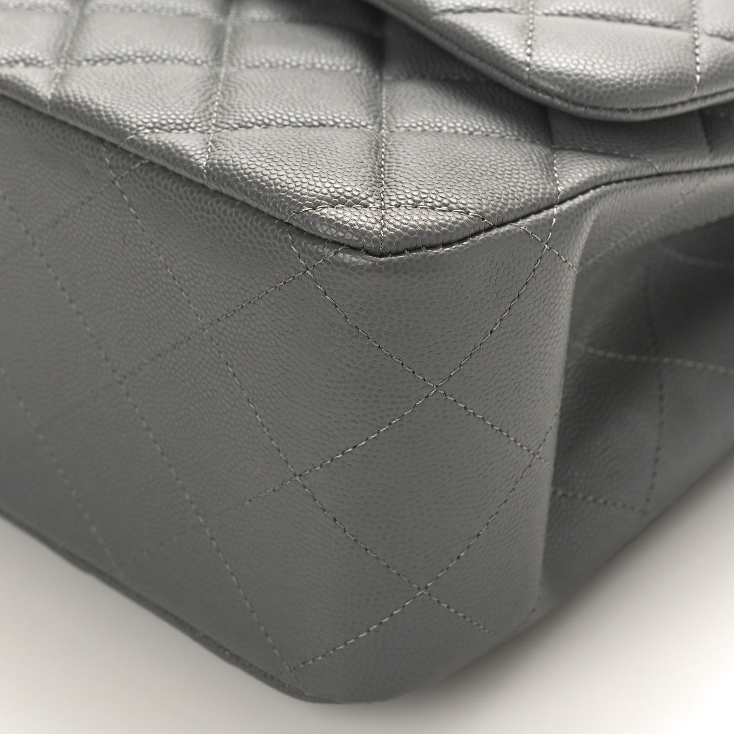 Chanel Caviar Quilted Jumbo Double Flap Grey 9 of 9