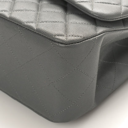 Chanel Caviar Quilted Jumbo Double Flap Grey 9 of 9