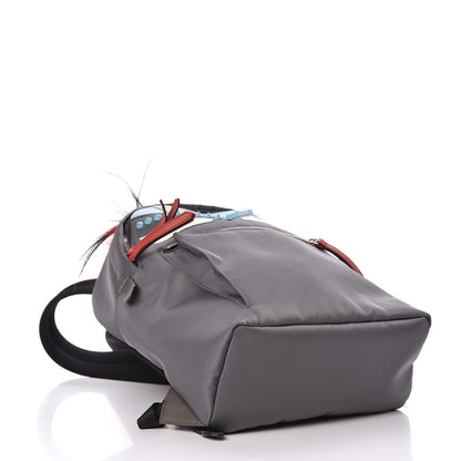 Fendi Nylon Vitello Elite Fox Goat Monster Eyes Studded Backpack Acciaio Pimento Multicolor 4 of 10
