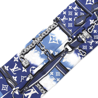 Louis Vuitton Silk Monogram Escale Confidential Bandeau Blue 2 of 4