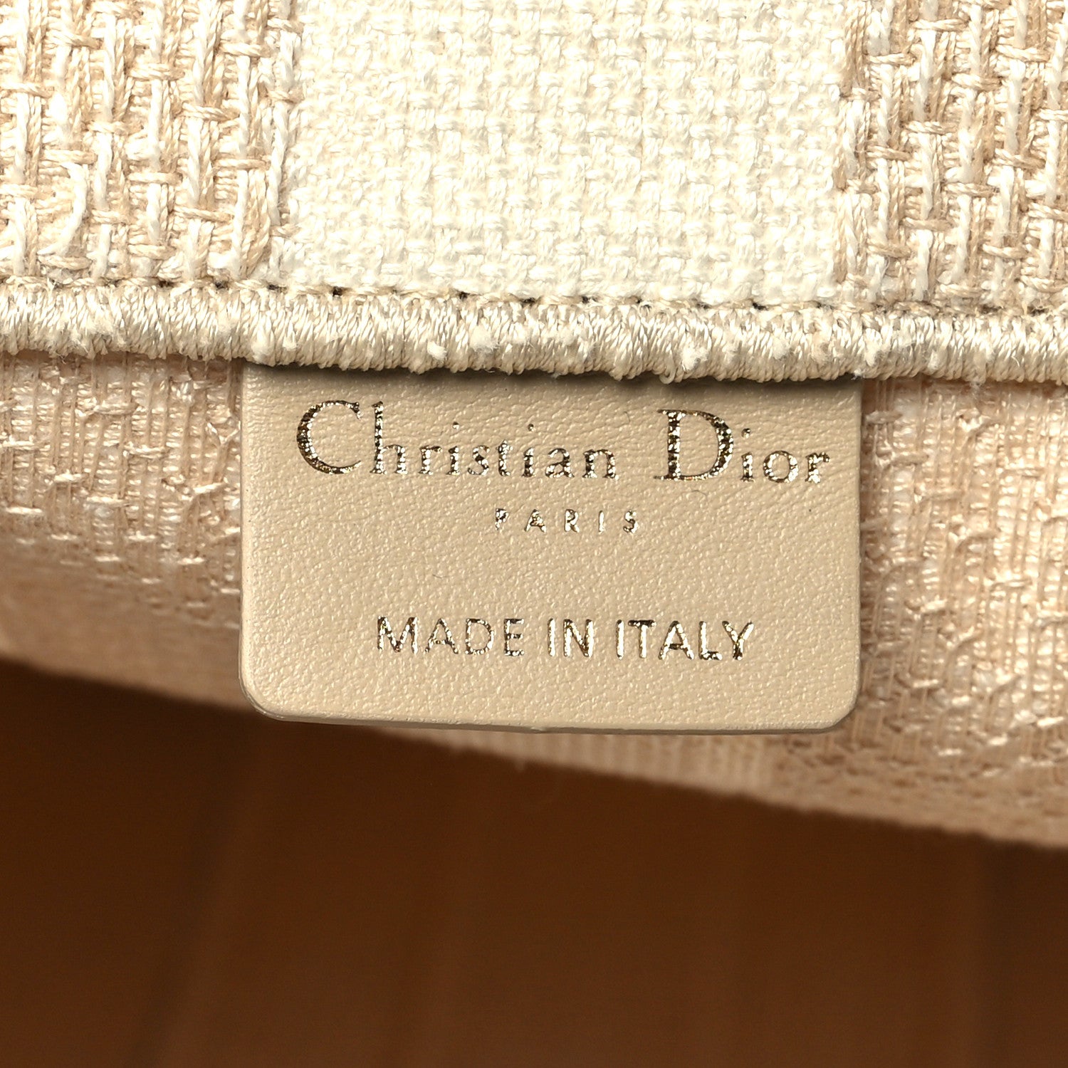 Christian Dior Canvas Embroidered Large Stripes Book Tote Beige 5 of 9