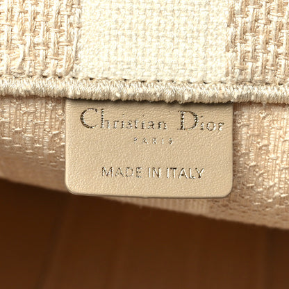 Christian Dior Canvas Embroidered Large Stripes Book Tote Beige 5 of 9