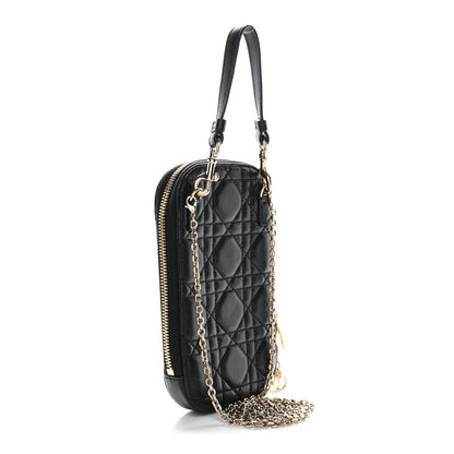 Christian Dior Lambskin Cannage Lady Dior Phone Holder Black 3 of 11