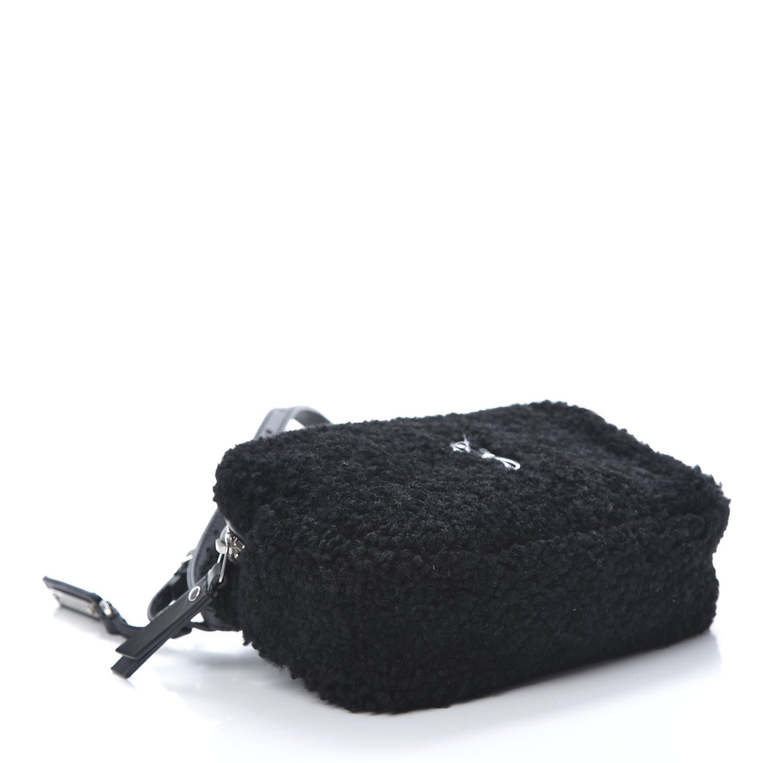 Saint Laurent Shearling Monogram Lou Belt Bag Black 4 of 10