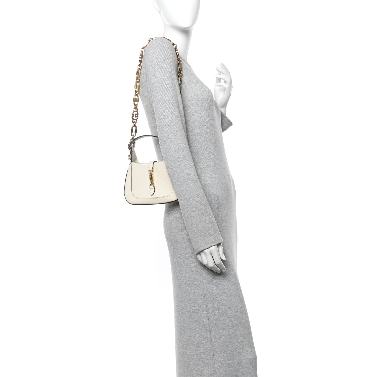 Gucci Patent Mini Jackie 1961 Crystal Hobo Mystic White 3 of 12