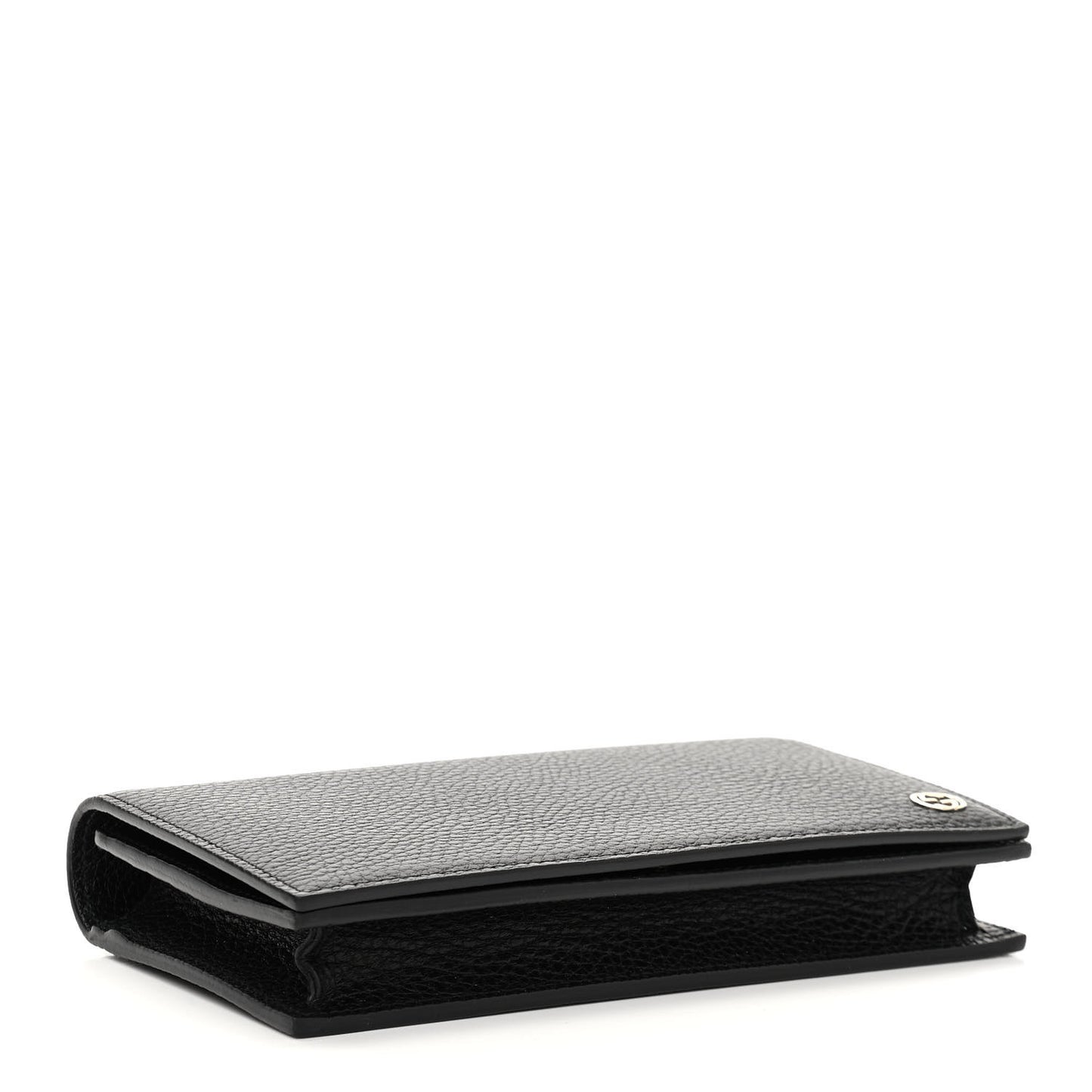 Dollar Calfskin Medium Betty Chain Wallet Black