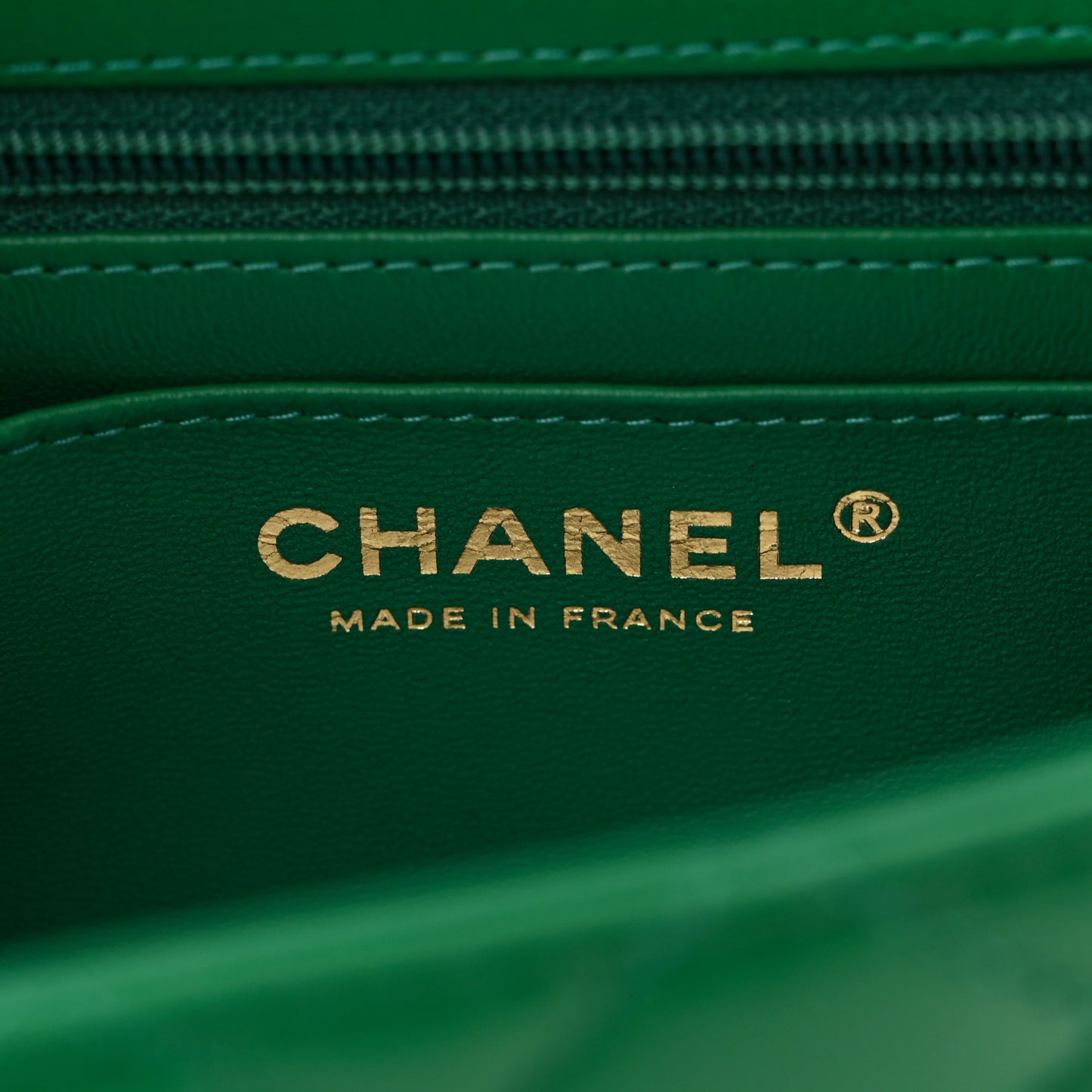 Lambskin Quilted Mini Top Handle Rectangular Flap Green