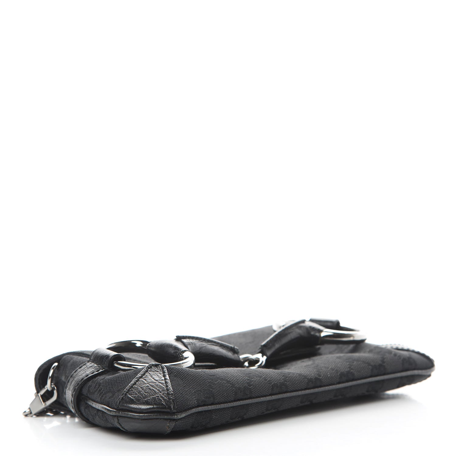 Gucci Monogram Horsebit Chain Clutch Black 4 of 12