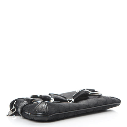 Gucci Monogram Horsebit Chain Clutch Black 4 of 12