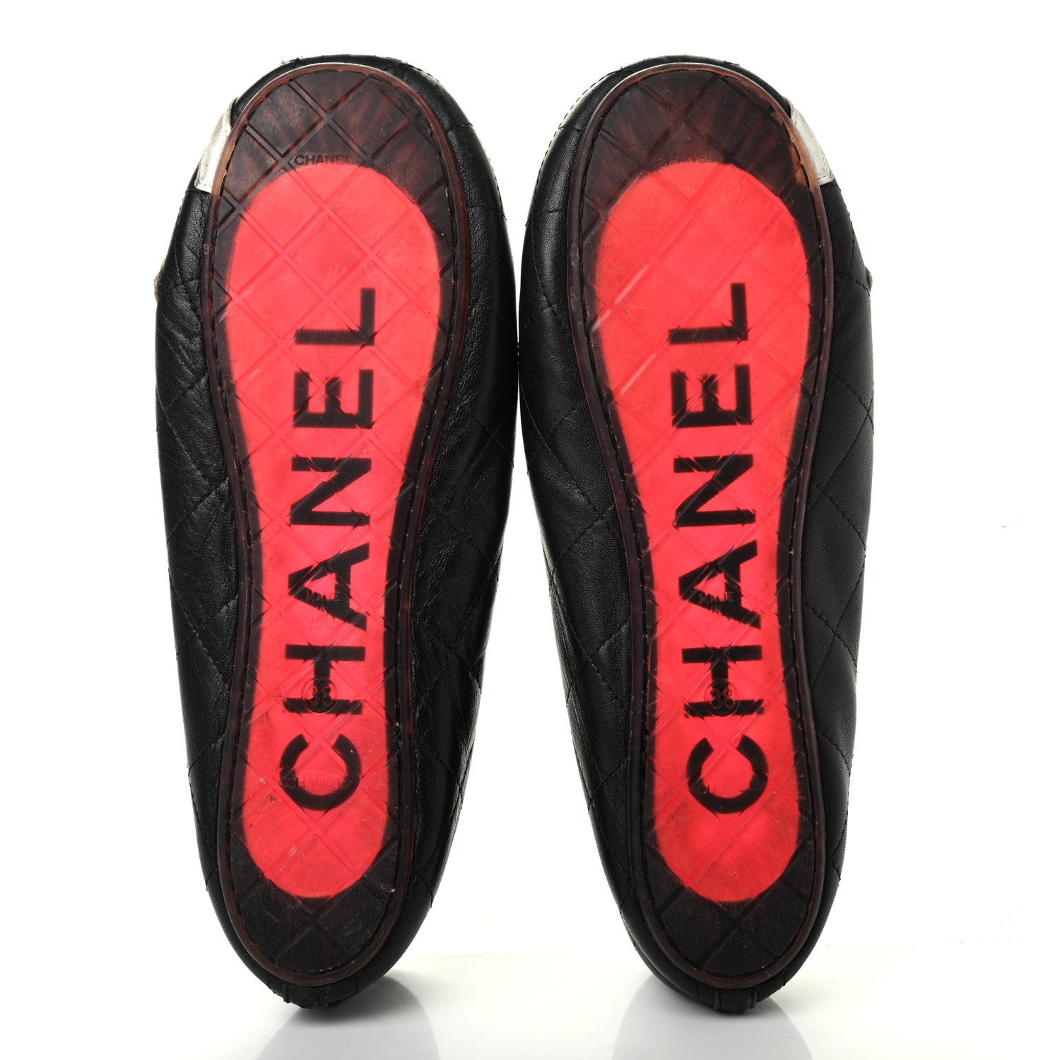 Chanel Lambskin Quilted Cambon Ballerina Flats 38 Black 5 of 8