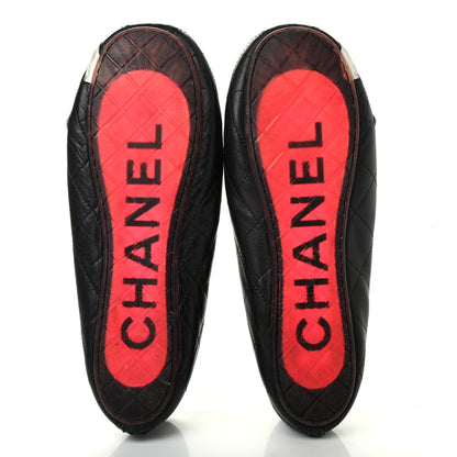 Chanel Lambskin Quilted Cambon Ballerina Flats 38 Black 5 of 8