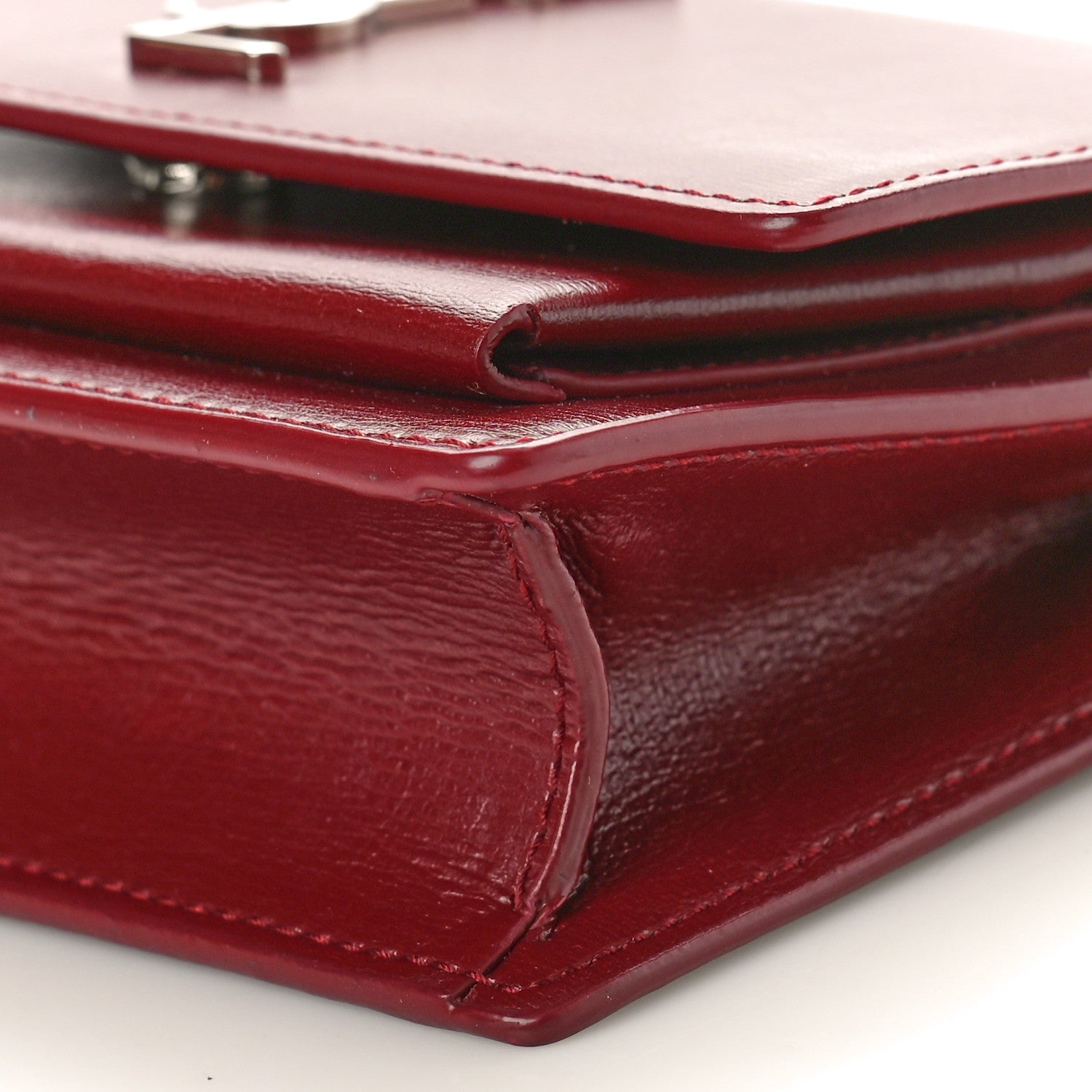 Saint Laurent Calfskin Monogram Sunset Chain Wallet Palissandre 9 of 10