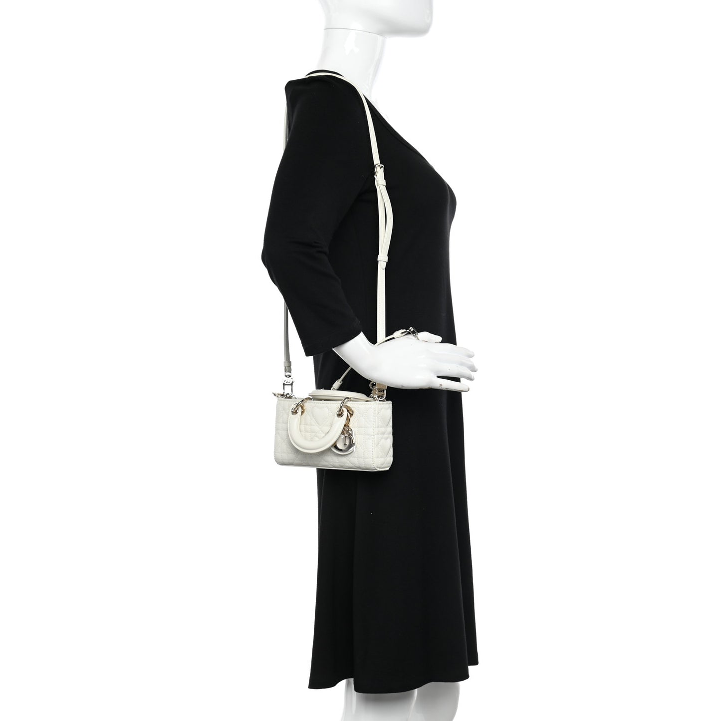 Lambskin Cannage Dioramour Micro Lady D-Joy Latte