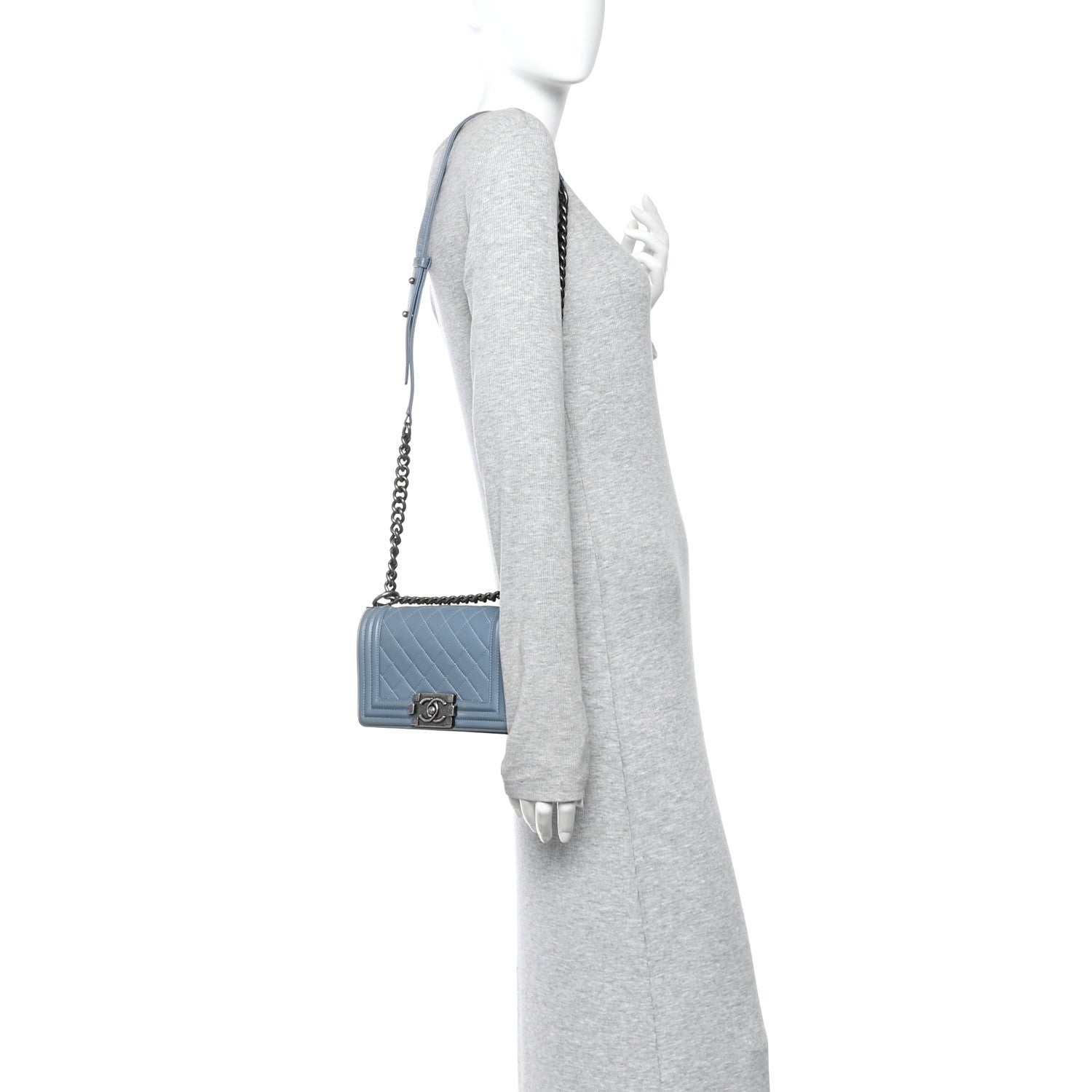 Chanel Lambskin Quilted Small Boy Flap Light Blue 2 of 13