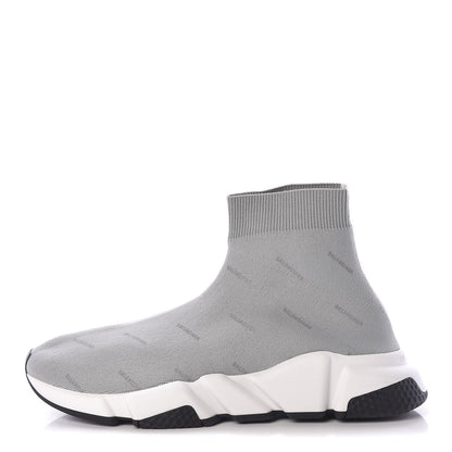 Balenciaga Neoprene Knit Allover Logo Mens Speed Sneakers 43 Grey 1 of 7
