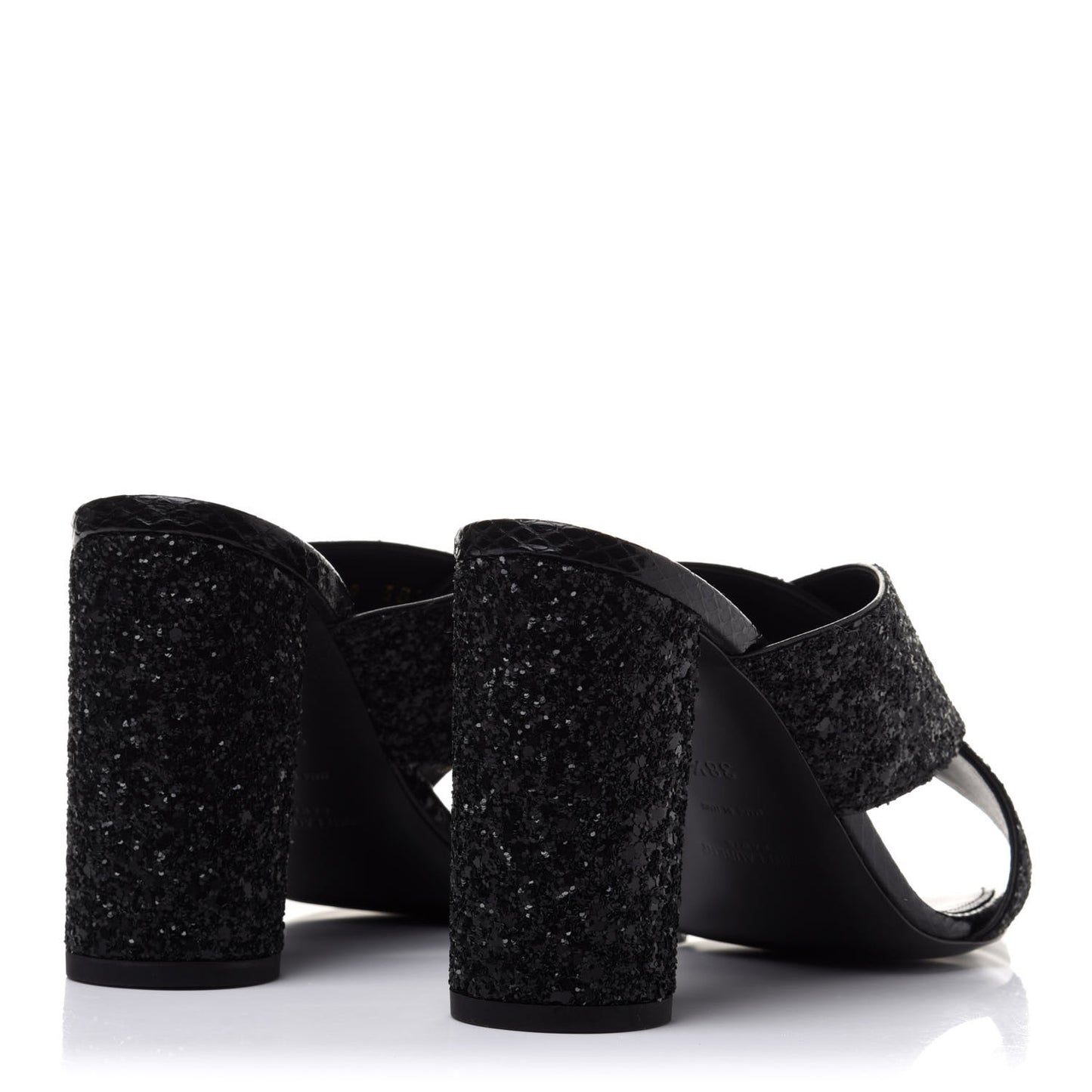 Glitter LouLou 70 Mule Sandals 38.5 Black