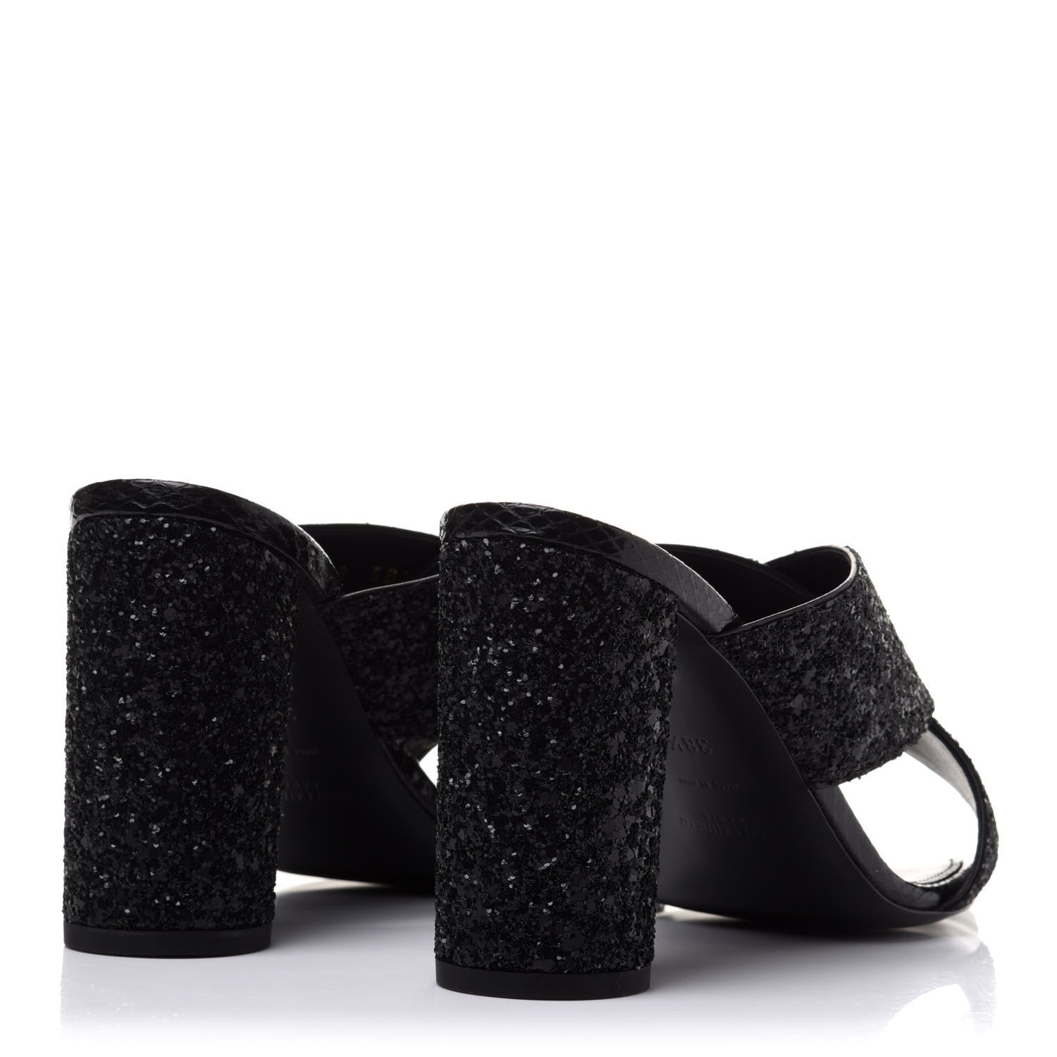 Saint Laurent Glitter LouLou 70 Mule Sandals 38.5 Black 4 of 9