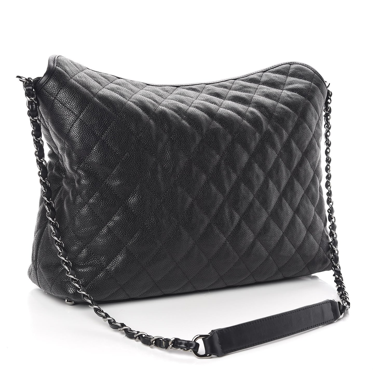 Caviar Quilted French Riviera Hobo Black