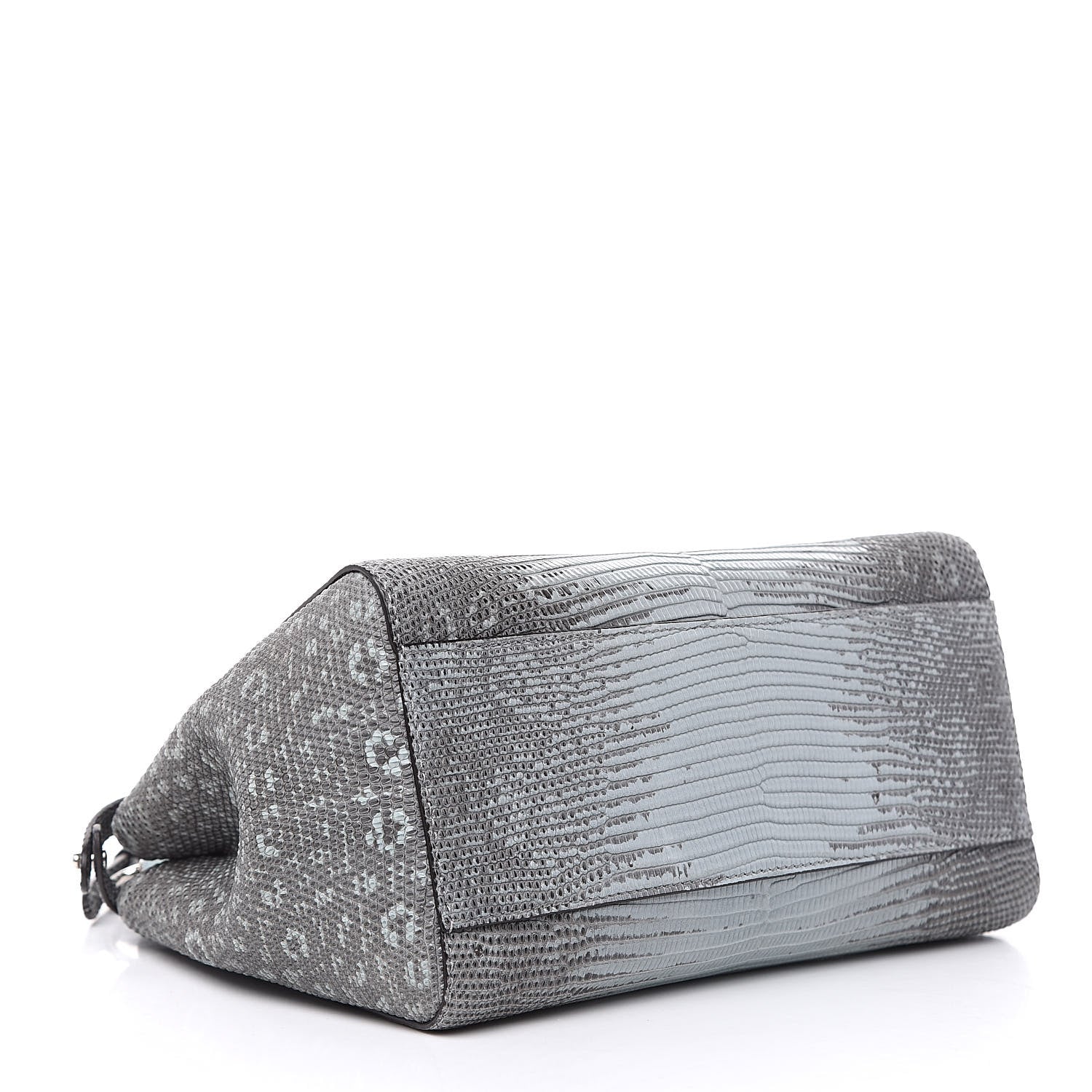 Fendi Lizard Togo Shiny Nappa Mini Peekaboo Iconic Satchel Pale Blue 4 of 11