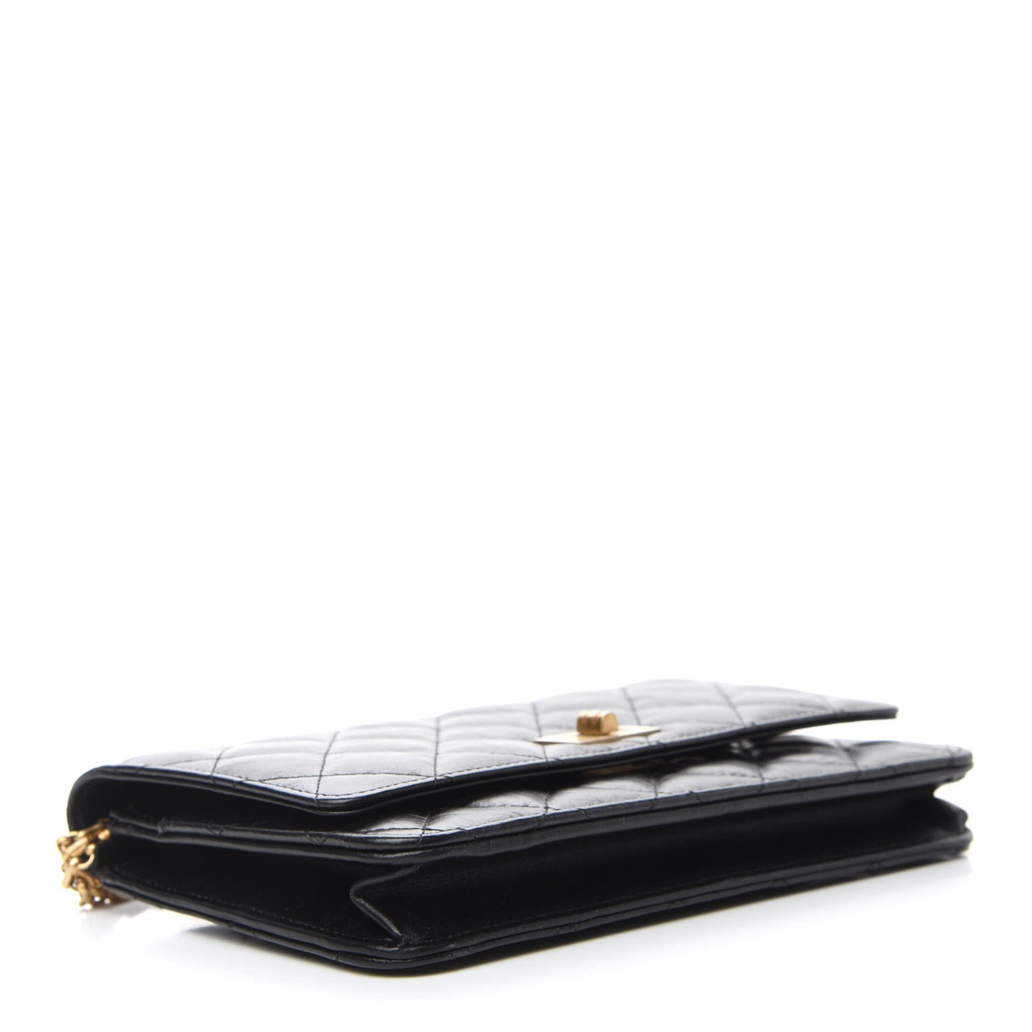 Aged Calfskin Quilted Reissue Wallet On Chain WOC Black