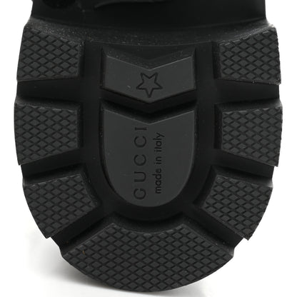 Gucci Magnum Calfskin Cirano Lux Web Lace Up Tall Combat Boots 36.5 Black Verde Hibiscus Red 7 of 10