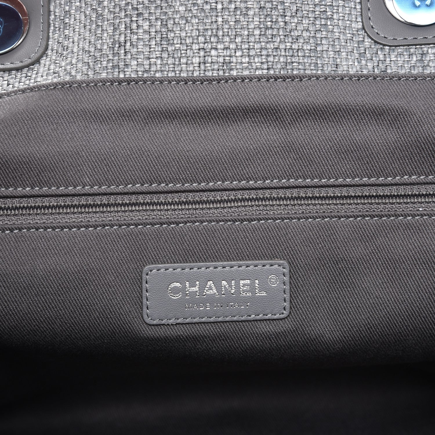 Chanel Canvas Large Deauville Tote Grey 7 of 8