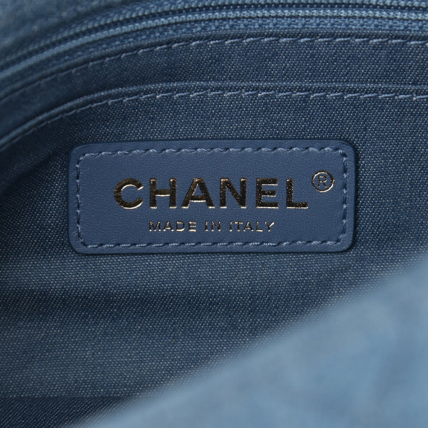 Denim Quilted Mini Pearl Crush Rectangular Flap Blue