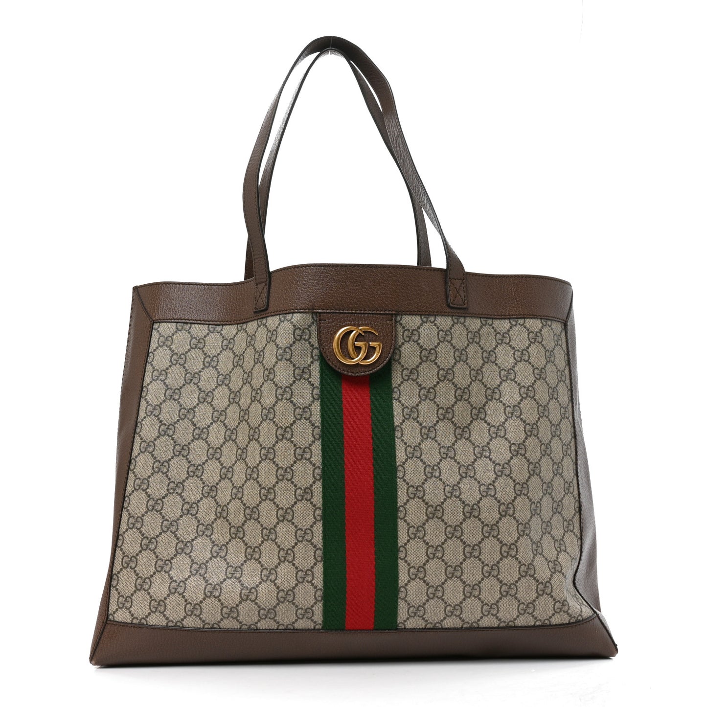 GG Supreme Monogram Web Ophidia Tote Brown