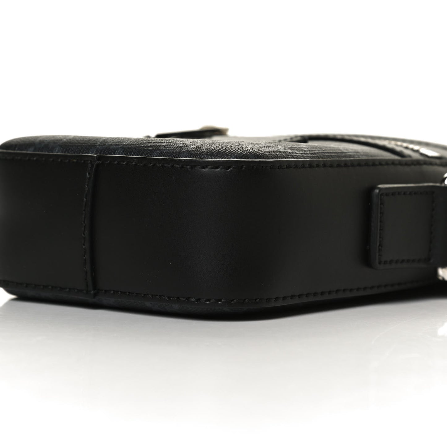 GG Supreme Monogram Appia Calfskin Web Small Camera Messenger Bag Black Grey