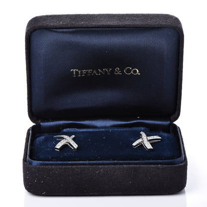 Tiffany Platinum Diamond Small Paloma Picasso "X" Earrings 5 of 5