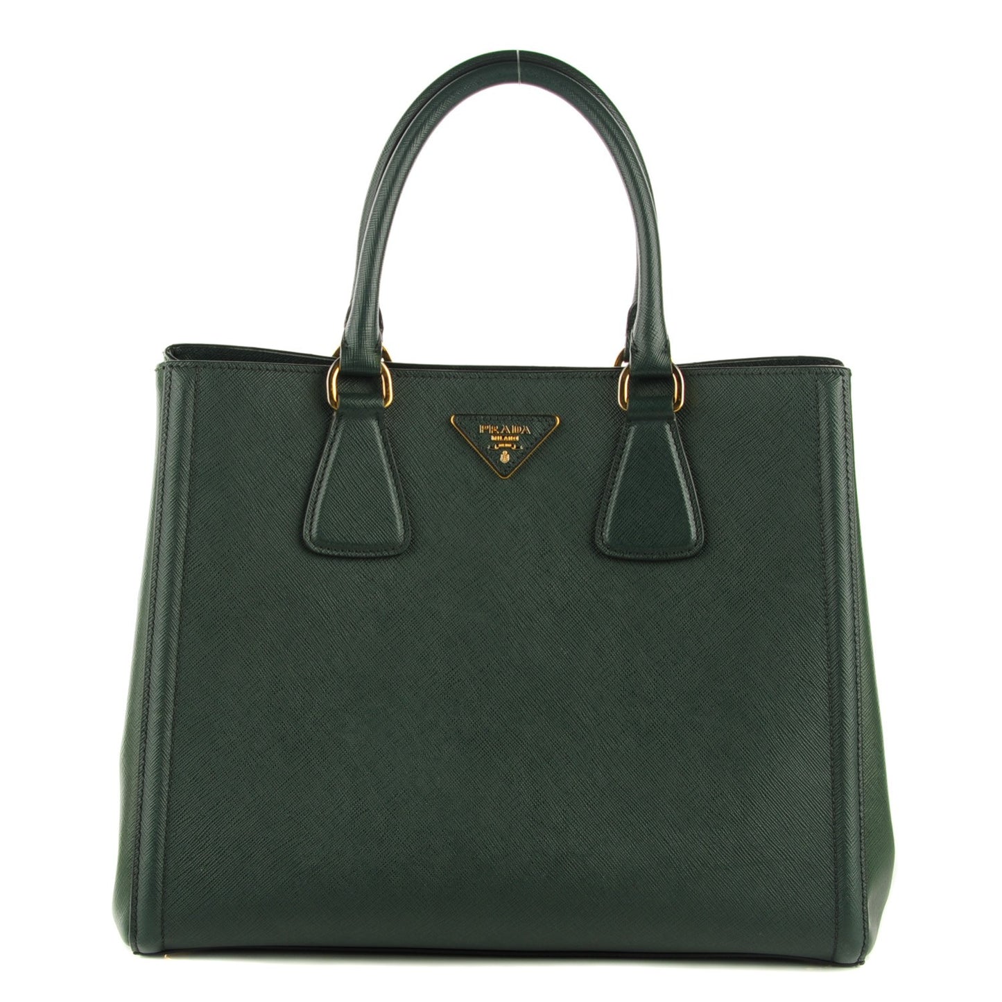 Saffiano Lux Bi-Color Tote Smeraldo