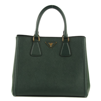 Prada Saffiano Lux Bi-Color Tote Smeraldo 1 of 8