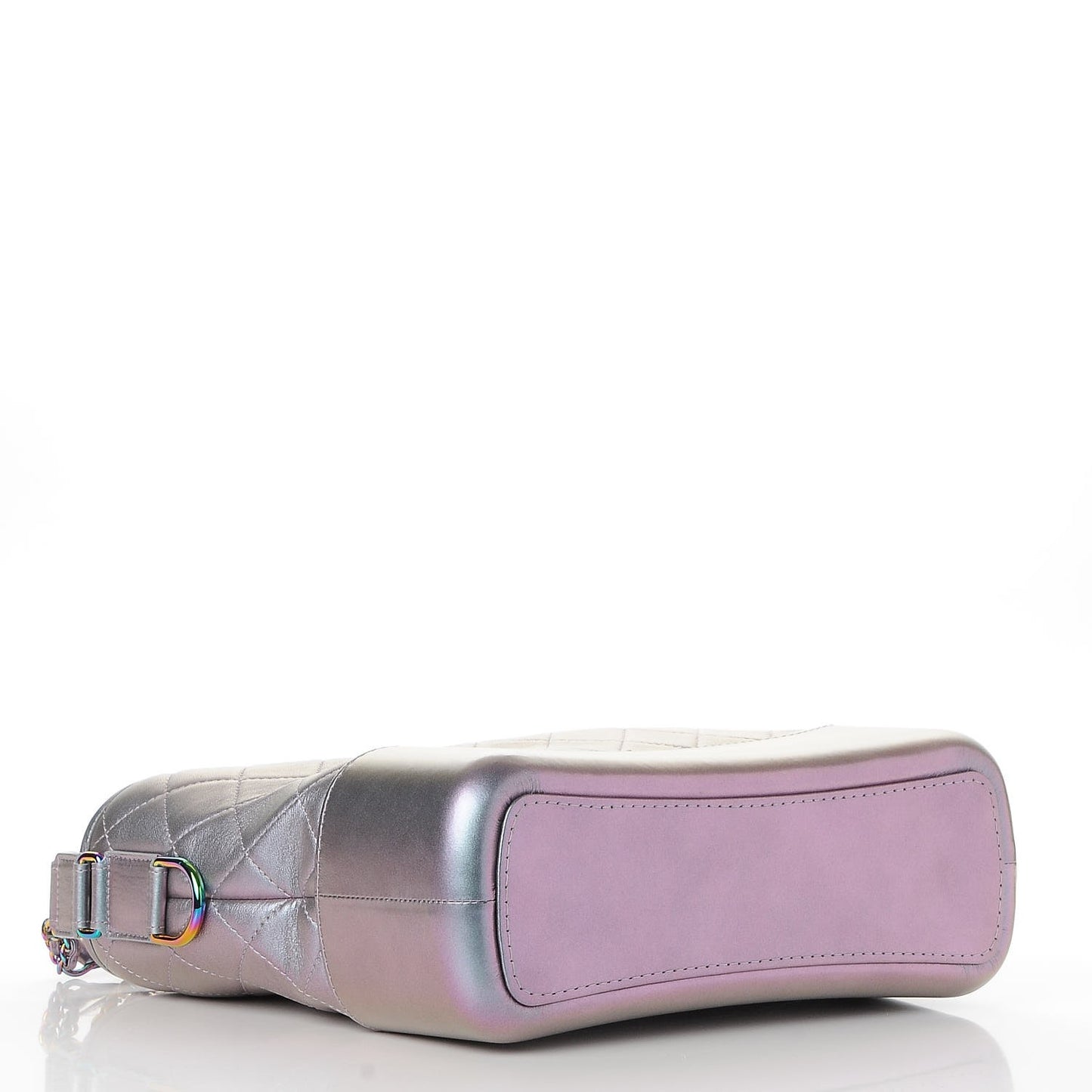 Iridescent Lambskin Calfskin Quilted Medium Gabrielle Hobo Light Purple